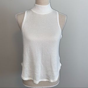 Silence + Noise UO NEW loose weave sleeveless tank top cream ivory size Small